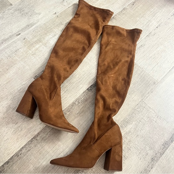Steve Madden Jacoby Brown Pointed Toe Tall Over- the-Knee  Boots Shoes Size 9 - Picture 2 of 8